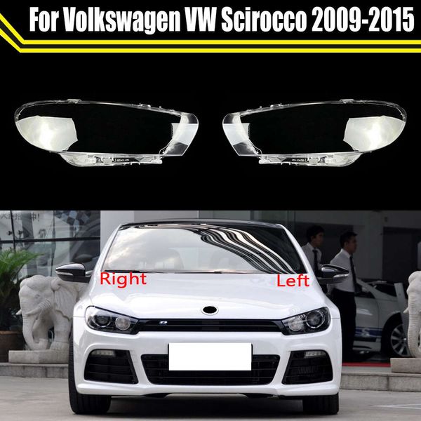 Capa para farol dianteiro de carro, para vw scirocco 2009 ~ 2016, abajur automático, cobertura de luz, lente de vidro