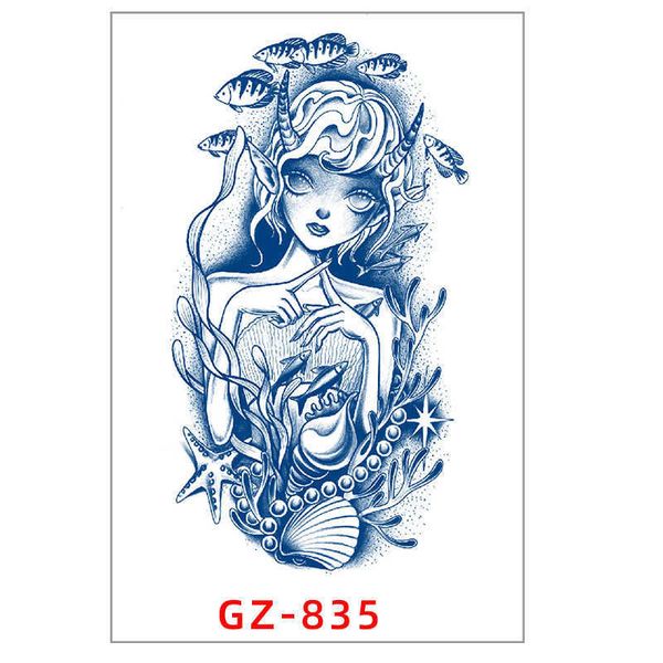 Adesivo de tatuagem de suco de ervas para doze signos e signos do zodíaco, lindo desenho animado meio braço