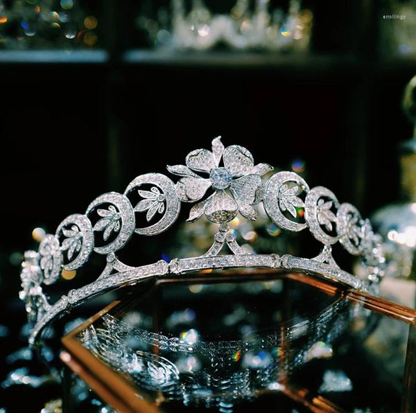 Saç klipleri niushuya kraliyet prensesi tam zirkon gelini tiaras taç kristalleri gelin kronları tocado novia kafa bandı düğün erişim