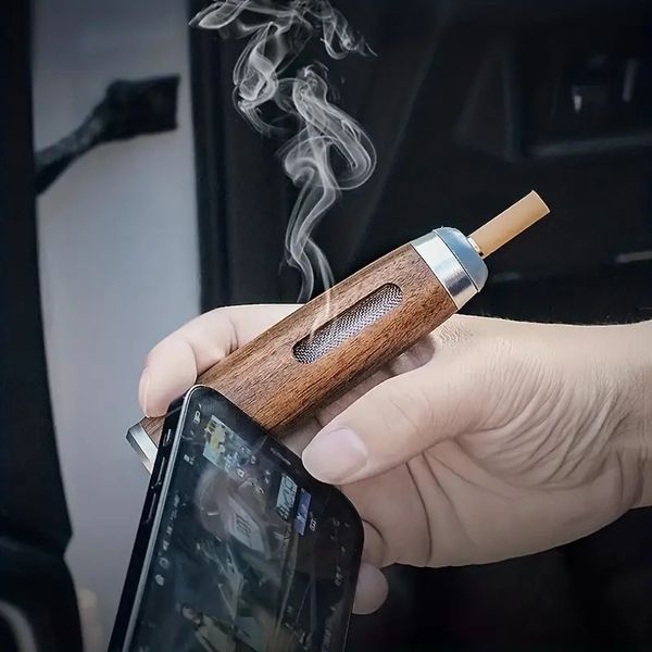 Mini-auto-asbak, houten niet-vallende asbak Draagbare auto roken Niet-projectiele asbak Speciale sigarettenhouder Asorganisator voor roken binnenshuis