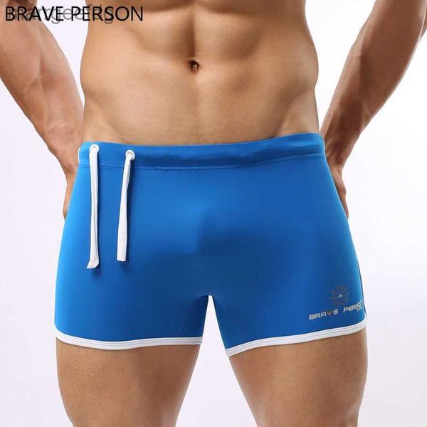 Männer Shorts BRAVE PERSON Marke Bademode Strand Sexy Männer Badehose Badeanzug Bade Boxer Plus Größe Solide Pouch Bulge Badeshorts sunga YQ231215