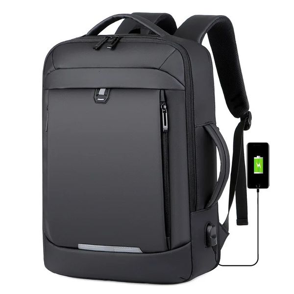 Школьные сумки 17-дюймовый бизнес-рюкзак для ноутбука Водонепроницаемый ноутбук для мужчин Сумка для книг Расширяемая многофункциональная зарядка через USB Мужские рюкзаки 231215