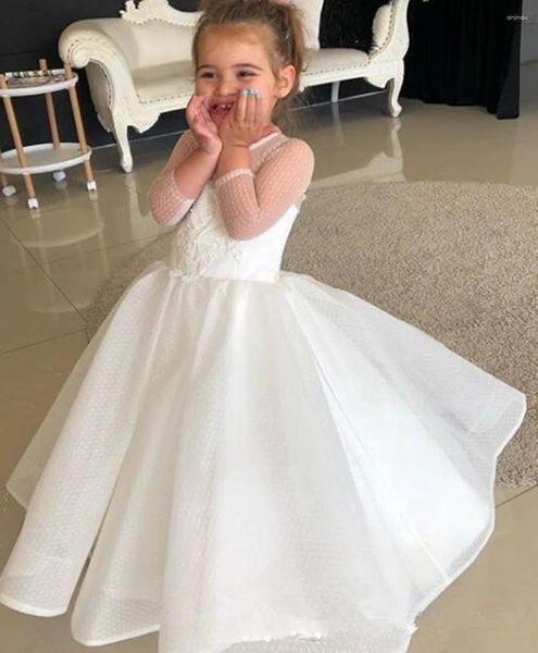 Mädchen Kleider Elegante Lila Puffy Prinzessin Kurzen Ärmeln Blume Für Hochzeit O-ansatz Kinder Geburtstag Party Erstkommunion Kleider