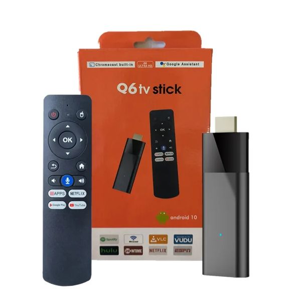 Q6 H313 2 GB RAM 16GB ROM ATV TV Stick 4K Melhor Android 10 Voice Remote Control vs Fire TV Stick TV Smart Android Box Setp-top Box