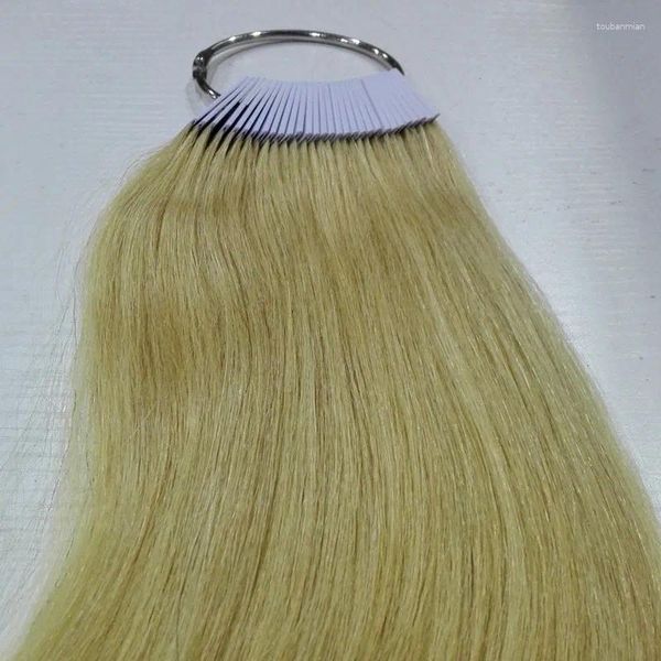 Anello colorato per capelli umani in pollici per adattatore biondo naturale grafico da salone