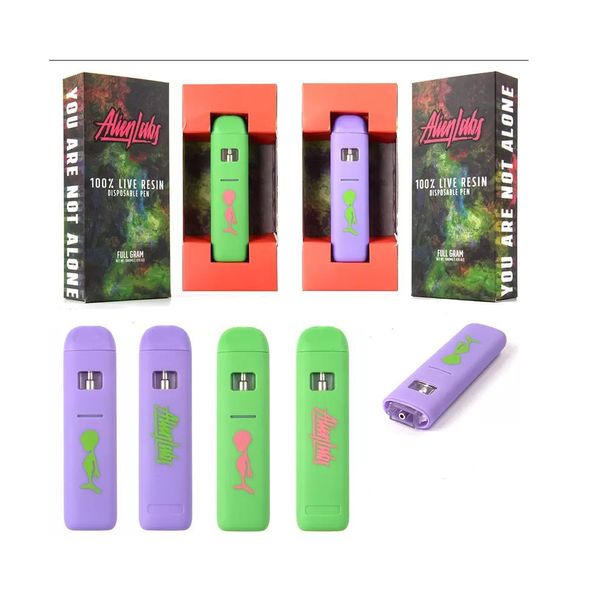 Vuoto Alien Lab monouso vape all'ingrosso Ceramica 1 ml di olio denso 280Mah Tipo C 10 colori Confezione con adesivo