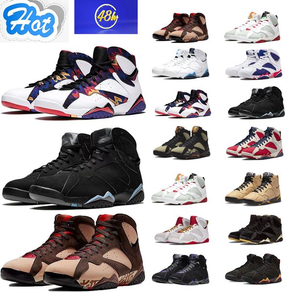 Мужские баскетбольные кроссовки Jumpman 7 8 высокого качества Flint Topaz Mist 7s Doernbecher Playoff 8s Patta Hare Dmp South Beach Aqua Black Женские дизайнерские кроссовки Og