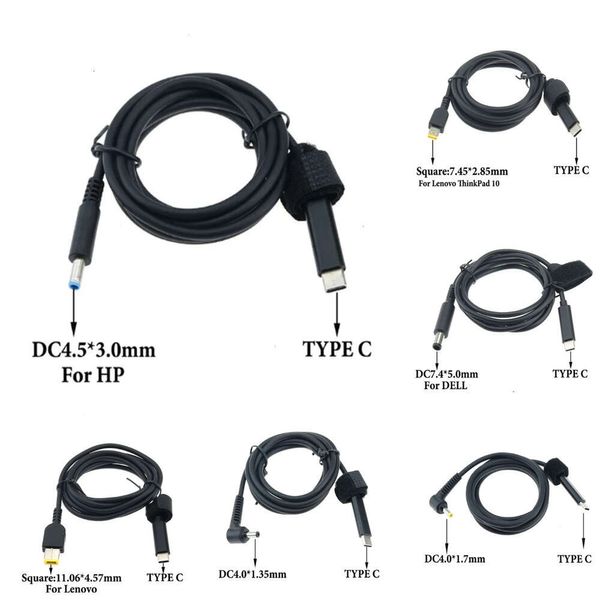 Nuovi adattatori per laptop Caricabatterie Cavo di ricarica USB tipo C PD 5,5 mm x 2,5 mm Adattatore di alimentazione CC Convertitore jack per presa per caricabatterie per laptop Lenovo ASUS Dell HP