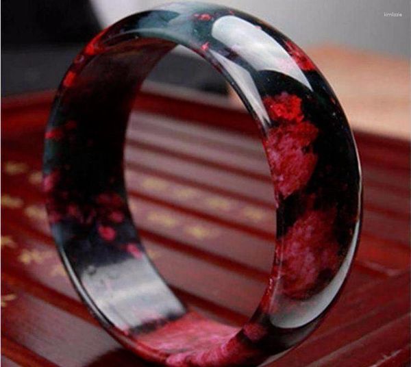 Bangle che vende uomini naturali Donne Giade Bracciale Pink Balck Flower Gemstone Charm Fashion Gioielli.