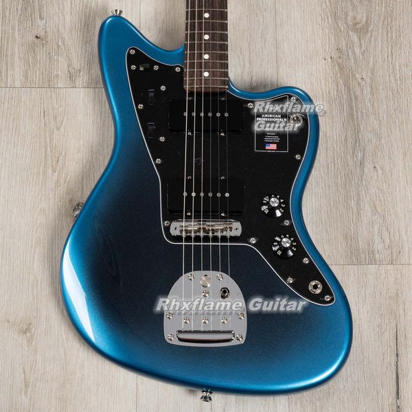 Новая электрическая гитара Professional II Jazzmaster темно-синего цвета, звукосниматели с отделкой Sain, накладка на гриф из палисандра, точечная инкрустация, звукосниматели с одной катушкой