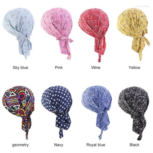 Uomini e donne cotone ameba cappello da pirata hip hop perdita di capelli baotou copricapo bandane 8 pezzi un set