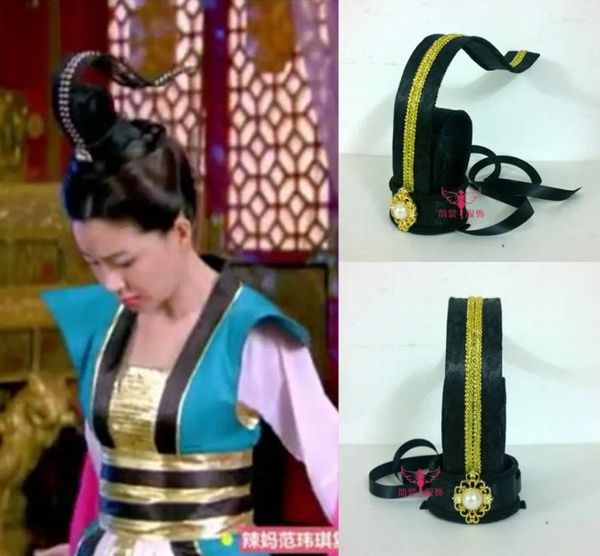 Cos Hanfu şapkası kadın sahne dans aksesuarı veya peri saç parçası kılıç bayan tiaras