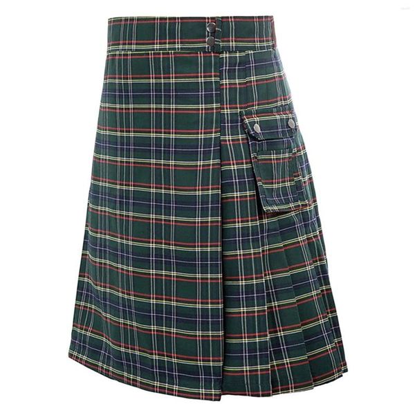 Herrenhose Kilt für Männer Tartan Poly Viskose Premium Qualität Scottish Utility Traditional Highland 2024 Ankunft