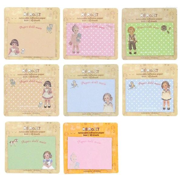 Pçs/lote Kawaii Girl Dolls Memo Pad Sticky Notes Cute N Times Etiqueta de papelaria Notepad Bookmark Post Material escolar