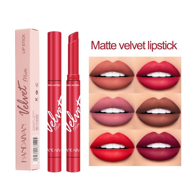 Handaiyan Matt-Lippenstift, Samt-Lippenstift, langlebig, leicht zu tragen, nahrhafter Make-up-Lippenliner