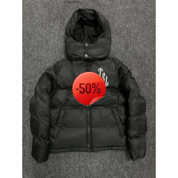 50 Rabatt ~ Daunenparkas für Herren, Trapstar, Schwarz, neuer Tiger-Label-Baumwollmantel, Wintermode, Marke, Street-Style, warmes Paar, Top-Trend