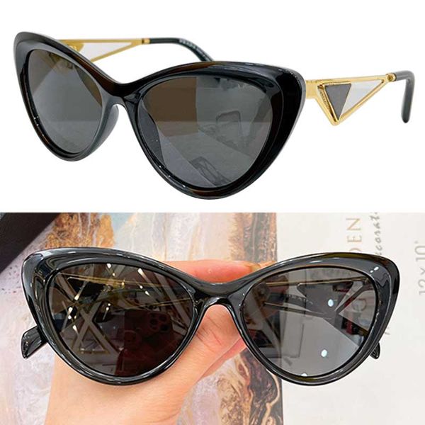 Cats Eye Senhoras Designer Óculos de Sol com Armação de Fibra de Acetato Metal Triângulo Pernas Ocas Mulheres Sexy Óculos de Sol PR71ZS Lunettes de soleil Cat Eye pour femme