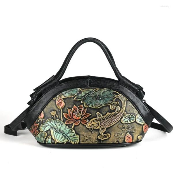 Sacos de noite estilo chinês bolsas de couro genuíno mulheres bolsa para mulher luxo vaca fêmea ombro crossbody embreagem telefone