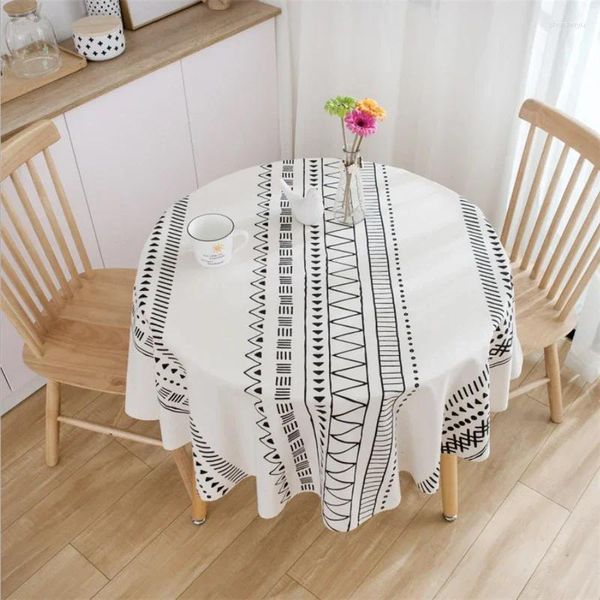 Toalha de mesa simples moda toalha de mesa de algodão de alta qualidade capa redonda restaurante el decoração casa mesa de café
