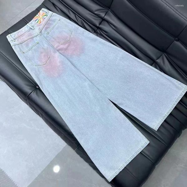 Jeans da donna 2023 Autunno/Inverno Moda Tie Dye Sfumatura di colore Boutique Materiale in puro cotone Taglio classico artigianale