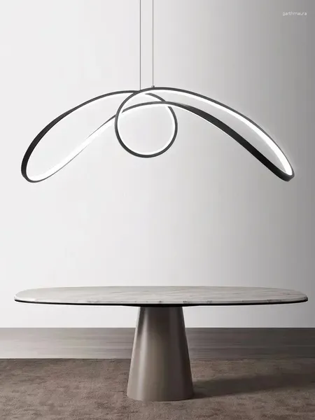 Lampadari Farfalla Tavolo da pranzo in alluminio a forma di nastro Lampadario Cucina Soggiorno Camera da letto Sospensione Illuminazione interna a LED Decorazione