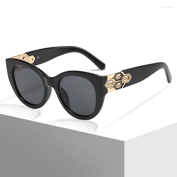 Occhiali da sole Cat Eye Decorazione con diamanti per donna Uomo Design di marca Occhiali da sole da guida di lusso Occhiali da sole femminili di moda retrò