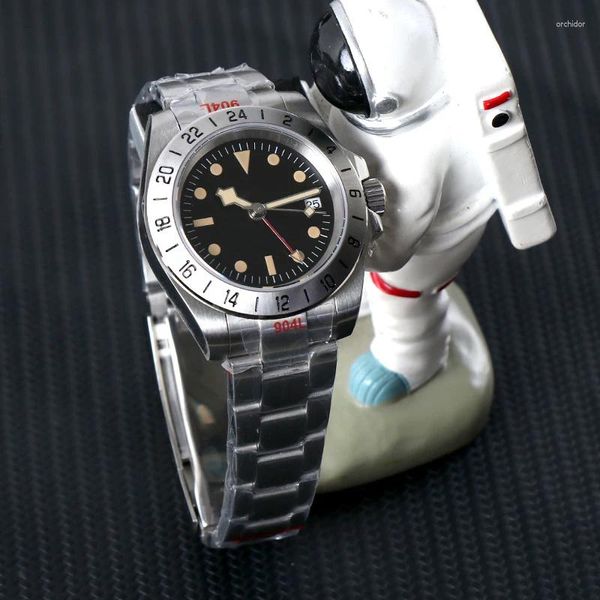 Наручные часы MINUTETIME с логотипом DIY, винтажные часы NH34, 40 мм, роскошные светящиеся механические автоматические часы, водонепроницаемые стальные мужские часы
