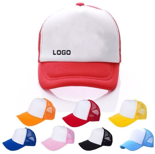 Cappelli da camionista in bianco per sublimazione per bambini Ragazze Ragazzi Adulti Cappellino da baseball regolabile in rete regolabile estivo SN4527