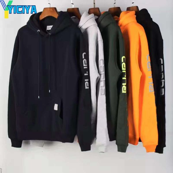 Yiciya moletom clássico unicórnio braço carta impressão camisola hoodies pulôver blusa de luxo camisolas manga longa