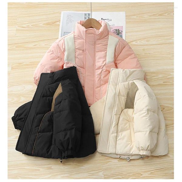 Jaquetas quentes crianças roupas de algodão fino meninas moda outerwear casaco infantil único retalhos jaqueta 2-6 anos