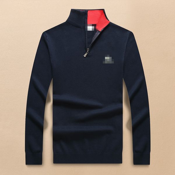 Modischer Polo-Designer-Pullover für Herren, Ralph-Shirt, dicker halber Reißverschluss, hoher Kragen, warmer Kaschmir-Pullover, bestickter Strickpullover, Krokodil-Baumwoll-Sweatshirt