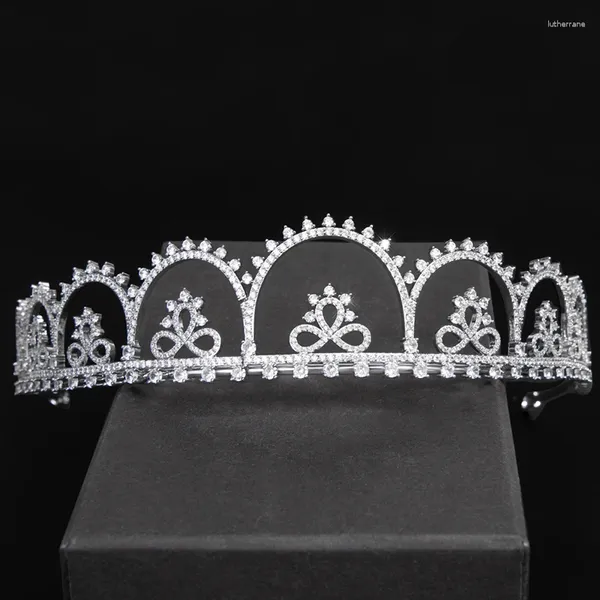 Fermagli per capelli YYSUNNY Elegante cristallo zircone Corona nuziale Gioielli Copricapo da sposa Alla moda Tiara e corone per le donne Regalo per la festa di compleanno