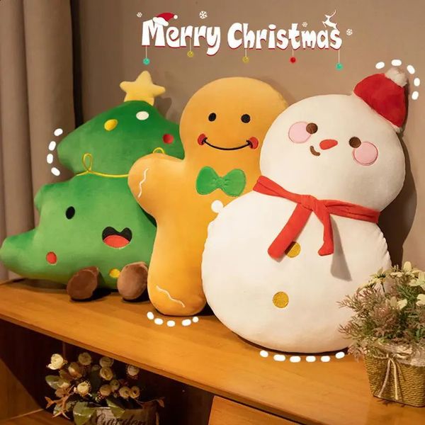 Travesseiro travesseiros de natal casa quarto sala de estar decoração fronha decoração de natal almofada bonito boneco de neve gingerbread 231214