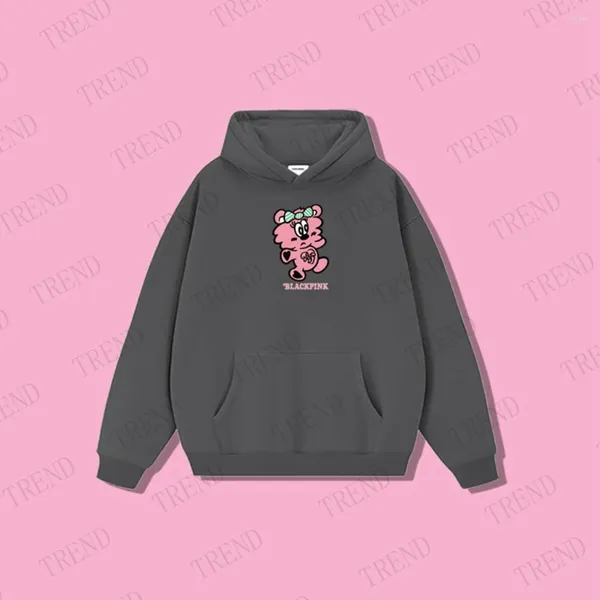 Hoodies femininos kpop ins estilo casal cartoon harajuku hoodie privado bronze rosa moletom bp velo casual oversize xxl ulover unisex