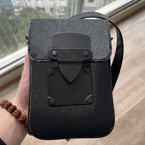 Omuz çantası tasarımcı çantası sl kilidi dikey giyilebilir cüzdan cüzdan çantası erkekler kadınlar marka mini çanta çantası siyah lüks çanta telefon bölmesi
