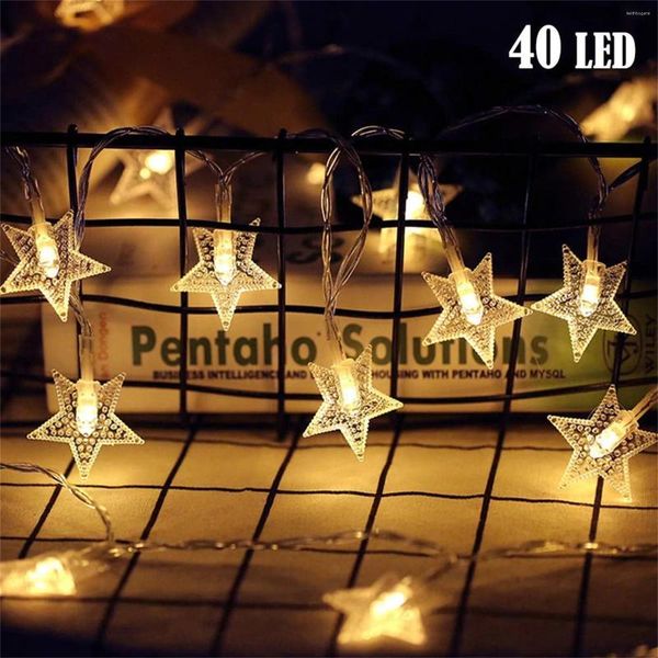 Stringhe USB Star String Lights 19,7 ft Light 40 LED Warm White per camera da letto per matrimoni natalizi