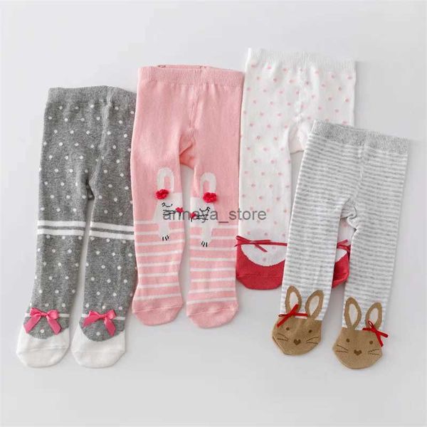 Leggings Collant Primavera Neonate Collant Calze lavorate a maglia per ragazze Collant infantili con stampa in cotone per ragazze Collant casual per bambini 0-12ML231129