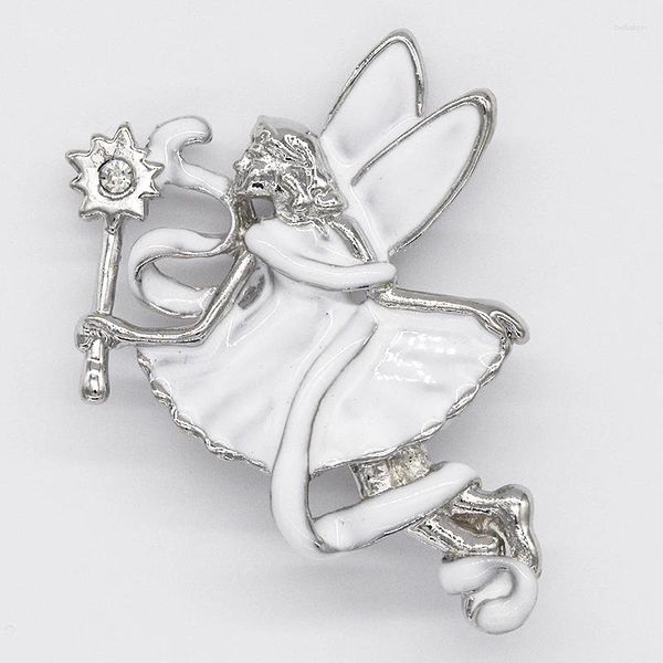 Spille 12pcs/Lot Spettaio Fashion Rhinestone Enamel Angel Pin National Gift C102534