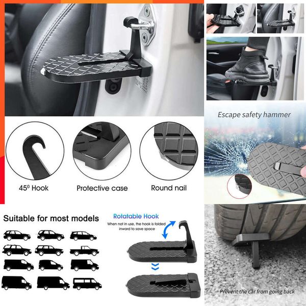 Auto eletrônica universal dobrável pedal auxiliar telhado pedal dobrável carro veículo dobrável escada pé pegs fácil acesso acessórios do carro