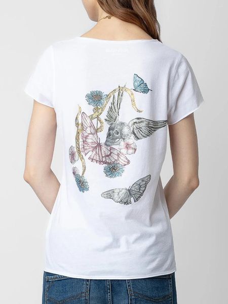 T-shirt da donna T-shirt grafiche estetiche con strass per le donne Abiti estivi 2023 T-shirt moda manica corta T-shirt T-shirt allentate Top