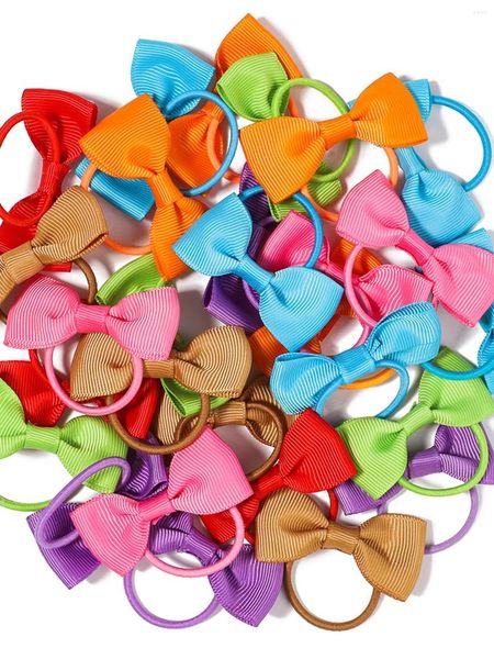 Saç Aksesuarları 10 PCS/LOT GROSGRAIN ŞERKE PIGTAIL YÜKLERİ BEBEK BEBEKLER İÇİN ELEKTİK BANTLAR TOPLARLARI KIZ HEDİYE