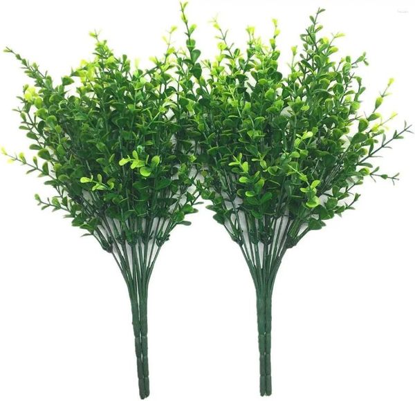 Dekoratif çiçekler 4pcs yapay çalı çalıları yeşil bitkiler düğün kapalı açık ev bahçesi verandah mutfak ofis masası centerpieces