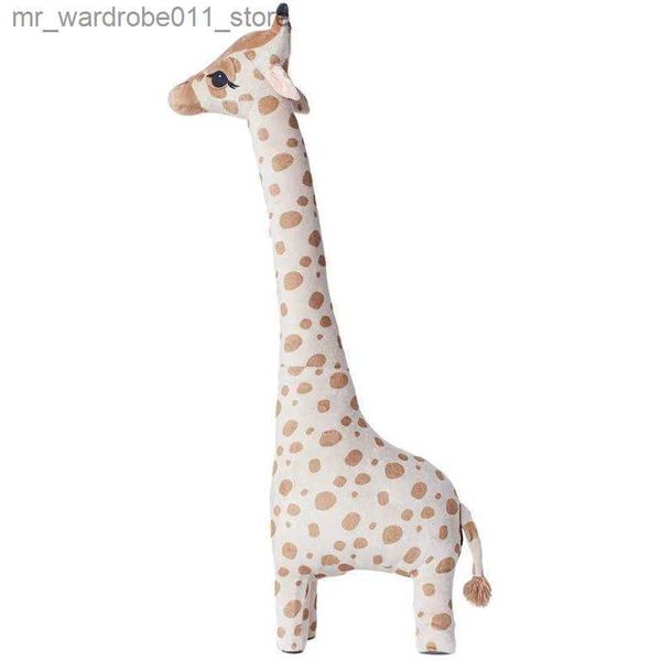 Bonecas de pelúcia 85cm tamanho grande bonito girafa brinquedos de pelúcia simulação animais girafa boneca de pelúcia crianças quarto cama decoração presentes da criança q231215