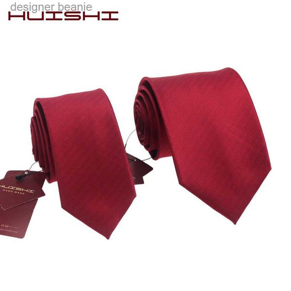 Cravatta elegante camicia cravatta 100% impermeabile colore rosso uomo regalo sciarpe abito da sera solido giornalista vestito cravatte accessori da sposaL231215
