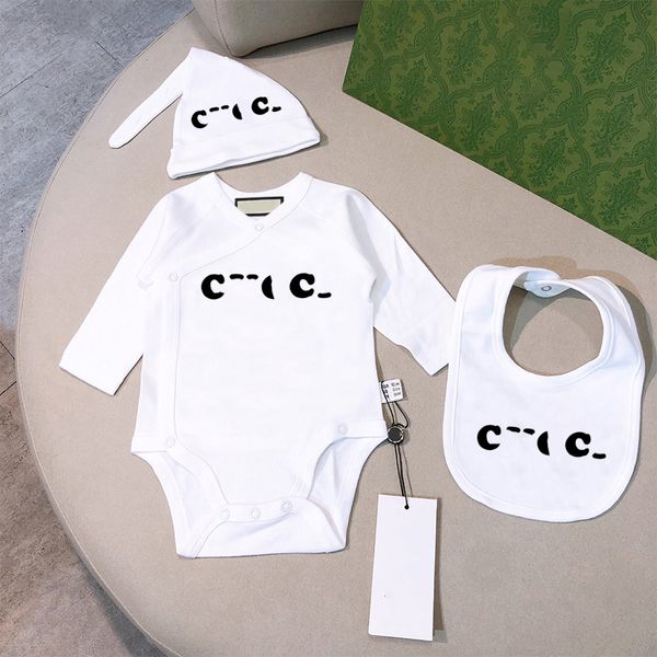 Crianças roupas de grife conjuntos recém-nascidos macacão de bebê recém-nascido macacões marca romper meninas meninos roupas menino macacão crianças bodysuit bebês chapéu cyd23121501