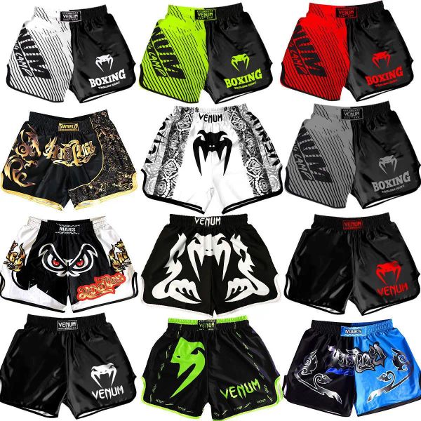 MMA Boks Muay Thai Şort Çocukları Eğitim Fitness Pantolon Boks Boks Kickboks Bjj Sandıklar Spor Pantolonları Boxeo