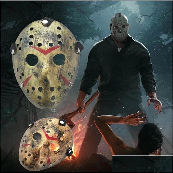 Maschere per feste Fl Maschere per travestimento in maschera Jason Cosplay Skl Vs Friday Horror Hockey Costume di Halloween Maschera spaventosa Festival Drop Delivery Hom Dhra0