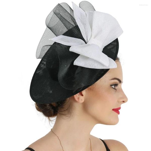 Cappello da donna con fiocco grande da donna per banchetto per feste Kenducky, copricapo grande, fermaglio per capelli, accessori per cappelli di modisteria da sposa