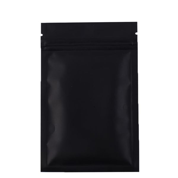 Alta qualidade 100 X Metálico Mylar ziplock sacos de fundo plano Preto folha de Alumínio pequeno zip lock plástico bags299s