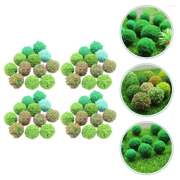 Flores decorativas 50 pçs flor cluster bolas mini arbustos micro plantas ornamentos em miniatura a casa areia mesa suprimentos artificiais